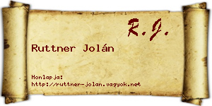 Ruttner Jolán névjegykártya